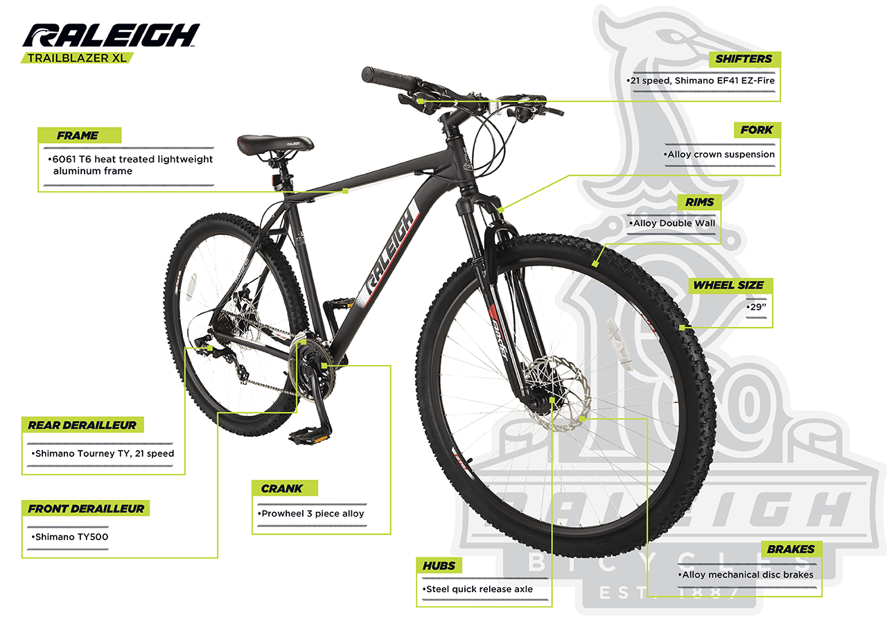 Vélo de montagne Trailblazer XL, suspension avant, 29 po - infographic 