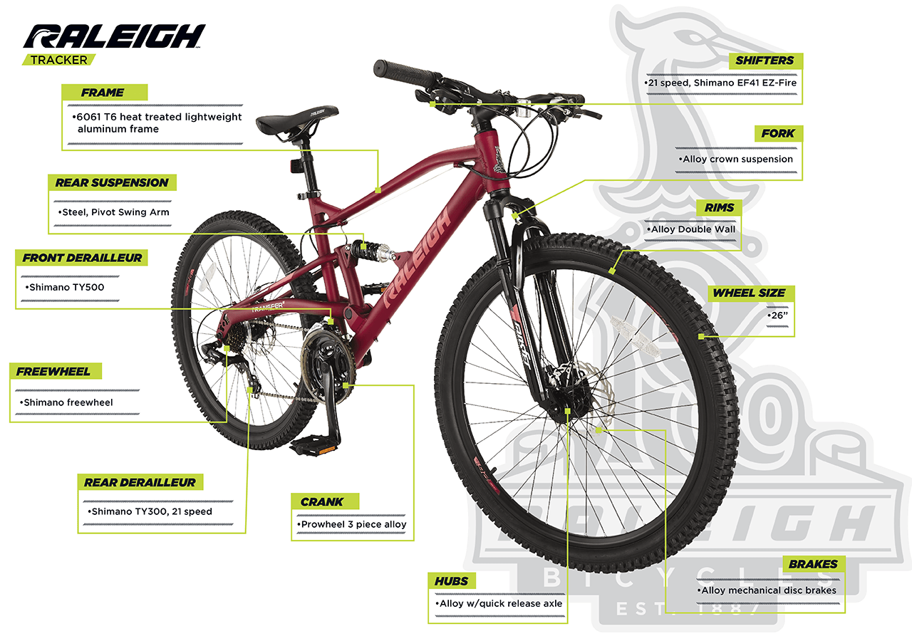 Vélo de montagne Femme Chase, double suspension, 26 po - infographic 