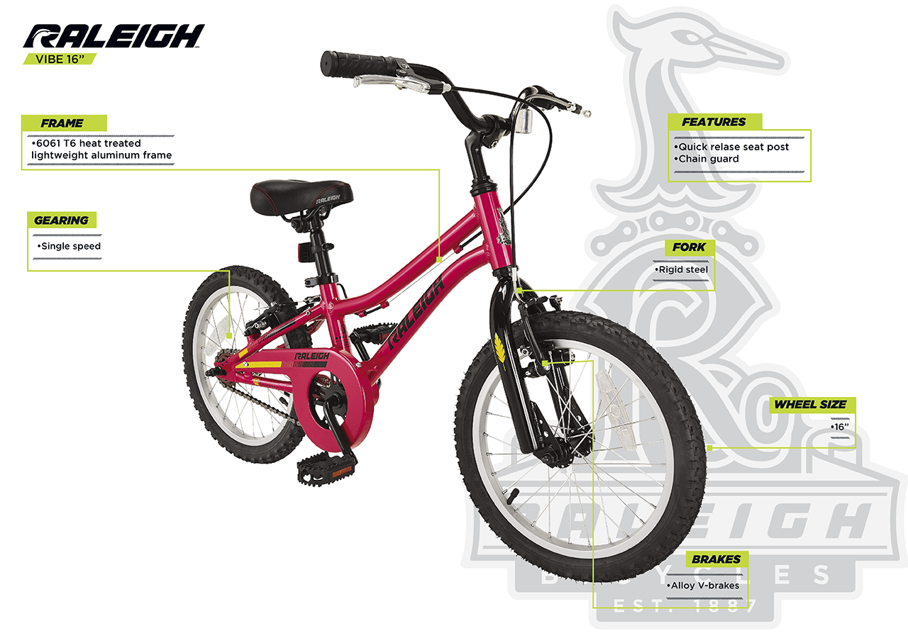 Velo Vibe enfants rose 16 po Raleigh Bikes