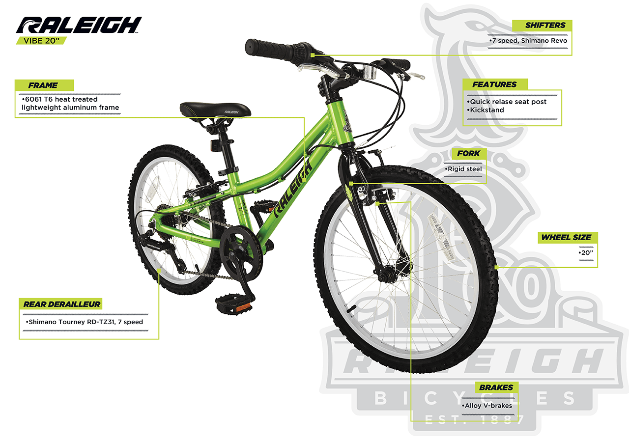 Vélo pour jeunes Vibe, vert, 20 po - infographic 